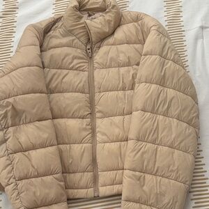 Love Tree Neutral Beige Quilted Puffer Jacket